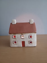 Load image into Gallery viewer, Village Pottery Cream CROFT HOUSE Tea Light Holder Ceramic Gift 12cm NEW