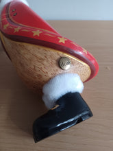 Load image into Gallery viewer, DCUK TRADITIONAL SANTA  DUCKLING Named EVE With Gift Bag Handpainted Wooden Christmas Duck Ornament Gift 18cm NEW