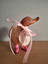 Load image into Gallery viewer, DCUK Duck Wild Welly PINK BUTTERFLY BOOTS Wooden Ducky Named CAMILLA
