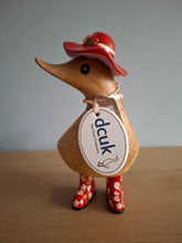 Load image into Gallery viewer, DCUK Red Floral Hat and Boots Ducky Duck Named BEATRIX 12cm New