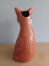 Load image into Gallery viewer, Ginger Tom Cat Vase Ceramic Top Cat Vase by Village Pottery 20cm Tall NEW