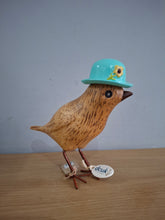 Load image into Gallery viewer, DCUK Wooden Garden Bird In Turquoise Hat Named COCO