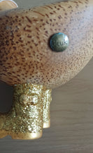 Load image into Gallery viewer, DCUK Wooden Disco Duck GOLD Glitter Welly Boots JERRY