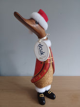Load image into Gallery viewer, DCUK TRADITIONAL SANTA  DUCKLING Named EVE With Gift Bag Handpainted Wooden Christmas Duck Ornament Gift 18cm NEW