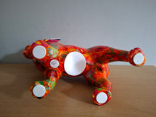 Load image into Gallery viewer, Pomme Pidou SOPHIE LABRADOR DOG Money Box Decoupage Ceramic Piggy Bank With Stopper Orange Floral