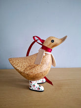 Load image into Gallery viewer, DCUK Wooden Ducky Duck Wild Strawberry Boots Named NATALIE