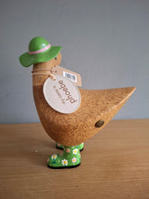 Load image into Gallery viewer, DCUK Green Floral Hat and Boots Ducky Duck Named PHOEBE 12cm New