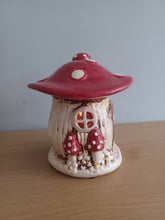 Load image into Gallery viewer, Village Pottery Red Toadstool Mushroom House Tea Light Holder Gift Ornament Decoration NEW