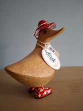 Load image into Gallery viewer, DCUK Red Floral Hat and Boots Ducky Duck Named BEATRIX 12cm New