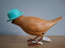 Load image into Gallery viewer, DCUK Wooden Garden Bird In Turquoise Hat Named ELSIE