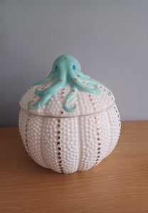 House of Disaster Novelty Coral Octopus Pot Porcelain Gift 12cm NEW