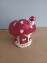 Load image into Gallery viewer, Village Pottery Red Toadstool Mushroom House Tea Light Holder Gift Ornament Decoration NEW