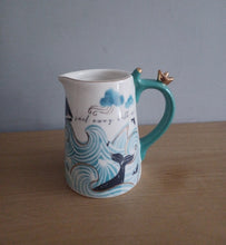 Load image into Gallery viewer, House of Disaster Nautical MILK JUG Porcelain By The Sea Jug With Gift Box