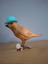 Load image into Gallery viewer, DCUK Wooden Garden Bird In Turquoise Hat Named COCO