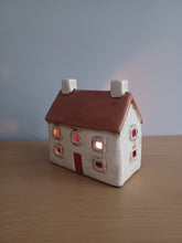 Load image into Gallery viewer, Village Pottery Cream CROFT HOUSE Tea Light Holder Ceramic Gift 12cm NEW