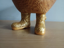 Load image into Gallery viewer, DCUK Wooden Disco Duck GOLD Glitter Welly Boots JERRY