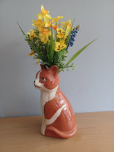 Load image into Gallery viewer, Ginger Tom Cat Vase Ceramic Top Cat Vase by Village Pottery 20cm Tall NEW