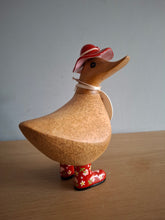 Load image into Gallery viewer, DCUK Red Floral Hat and Boots Ducky Duck Named BEATRIX 12cm New