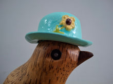 Load image into Gallery viewer, DCUK Wooden Garden Bird In Turquoise Hat Named COCO
