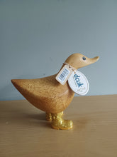 Load image into Gallery viewer, DCUK Wooden Disco Duck GOLD Glitter Welly Boots JERRY