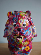 Load image into Gallery viewer, Pomme Pidou MONEY BOX Leo Lion Floral Berry Decoupage Ceramic Gift NEW 19cm