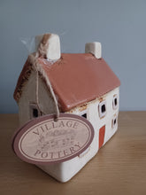 Load image into Gallery viewer, Village Pottery Cream CROFT HOUSE Tea Light Holder Ceramic Gift 12cm NEW