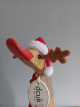 Load image into Gallery viewer, DCUK RUDOLF REINDEER DUCKLING Named IVY With Gift Bag Handpainted Wooden Christmas Duck Ornament Gift 18cm NEW