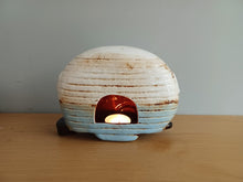 Load image into Gallery viewer, Village Pottery BLUE CARAVAN Tea Light Holder Ceramic Gift 18cm NEW
