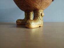 Load image into Gallery viewer, DCUK Wooden Disco Duck GOLD Glitter Welly Boots JERRY