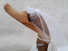 Load image into Gallery viewer, DCUK WOODEN WEDDING DUCK Mr & Mrs Bride and Groom Wedding Duck With FREE New Design Gift Bag. Hand Carved Hand Painted Wedding Gift
