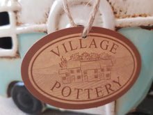 Load image into Gallery viewer, Retro Ceramic Village Pottery Aqua CARAVAN MONEY BOX Piggy Bank Gift Ornament Decoration 18cm Long