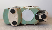 Load image into Gallery viewer, Retro Ceramic Village Pottery Aqua CARAVAN MONEY BOX Piggy Bank Gift Ornament Decoration 18cm Long