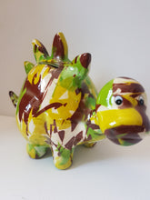 Load image into Gallery viewer, Pomme Pidou ZORC DINOSAUR Camouflage Decoupage Ceramic Money Box Piggy Bank Money Bank With Stopper Collectable Gift 15cm