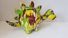 Load image into Gallery viewer, Pomme Pidou ZORC DINOSAUR Camouflage Decoupage Ceramic Money Box Piggy Bank Money Bank With Stopper Collectable Gift 15cm
