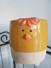 Load image into Gallery viewer, EASTER CHICKEN CHIC CERAMIC PLANT POT PLANTER By Pot Pals Gift Ornament MEDIUM 12cm X 10cm