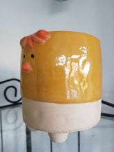 Load image into Gallery viewer, EASTER CHICKEN CHIC CERAMIC PLANT POT PLANTER By Pot Pals Gift Ornament MEDIUM 12cm X 10cm