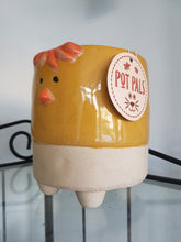 Load image into Gallery viewer, EASTER CHICKEN CHIC CERAMIC PLANT POT PLANTER By Pot Pals Gift Ornament MEDIUM 12cm X 10cm