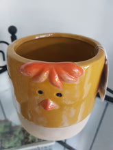 Load image into Gallery viewer, EASTER CHICKEN CHIC CERAMIC PLANT POT PLANTER By Pot Pals Gift Ornament MEDIUM 12cm X 10cm