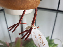 Load image into Gallery viewer, DCUK Wooden Garden Bird With Bird House Named VICKY Gift Box Bonnie Birds Coral Floral Bonnet Hand Carved Hand Painted GIFT Ornament 12cm Tall