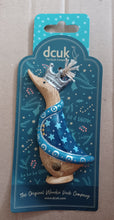 Load image into Gallery viewer, DCUK Three Kings Christmas Tree Hanging Decorations SET OF THREE With Gift Bag Green Purple and Blue Miniature Duck 10cm Tall Hand Carved Hand Painted Gift Ornament.