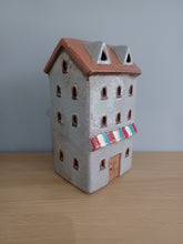 Load image into Gallery viewer, QUAY TRADERS Ceramic Grey House Tea Light Holder Gift 18.5cm NEW