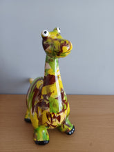 Load image into Gallery viewer, Pomme Pidou DIEGO DINOSAUR Camouflage Design Decoupage Ceramic Money Box Piggy Bank Money Bank With Stopper Collectable Gift 19cm NEW