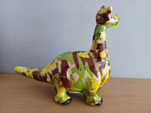 Load image into Gallery viewer, Pomme Pidou DIEGO DINOSAUR Camouflage Design Decoupage Ceramic Money Box Piggy Bank Money Bank With Stopper Collectable Gift 19cm NEW