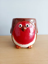 Load image into Gallery viewer, Village Pottery Small ROBIN Planter Plant Pot Gift Decoration Ornament 11cm Tall