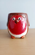 Load image into Gallery viewer, Village Pottery Small ROBIN Planter Plant Pot Gift Decoration Ornament 11cm Tall