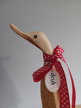 Load image into Gallery viewer, DCUK Natural Wooden Duck Ducklet Named GREGORY Hand Carved Gift Ornament 30cm Tall