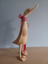 Load image into Gallery viewer, DCUK Natural Wooden Duck Ducklet Named GREGORY Hand Carved Gift Ornament 30cm Tall