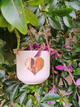 Load image into Gallery viewer, Sass & Belle Gold Heart Ceramic Hanging Planter Plant Pot