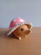Load image into Gallery viewer, DCUK Toadstool Hedgy Wooden Hedgehog Pink Spotty Toadstool Hat