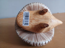 Load image into Gallery viewer, DCUK Toadstool Hedgy Wooden Hedgehog Green Spotty Toadstool Hat 9cm